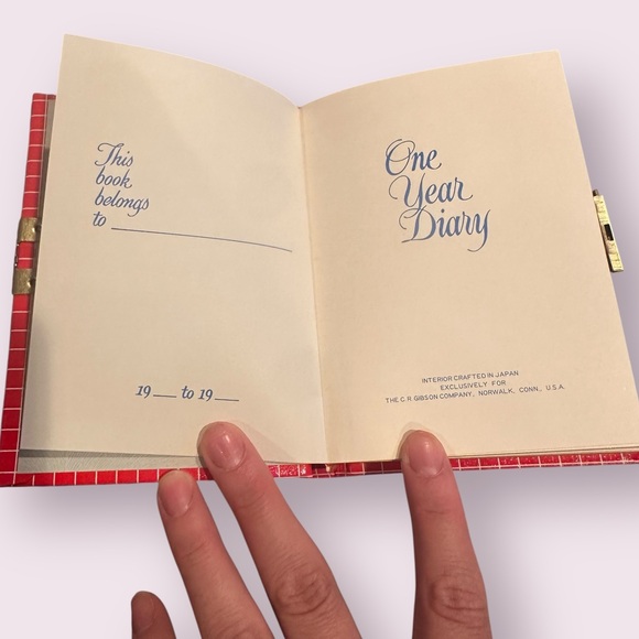 Vintage Made In Italy Red Plaid Scotty Dog Locked Daily Journal Diary - Picture 7 of 14